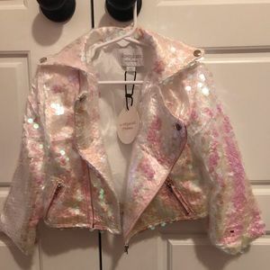 Iridescent sequin jacket